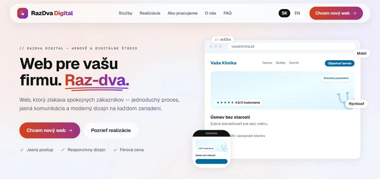 Ukážka úvodnej stránky RazDva Digital